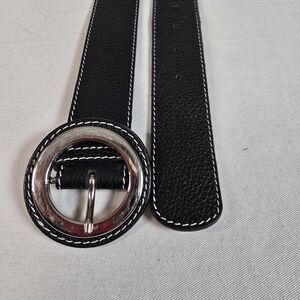 Tanner womens_Italian genuine leather belt in black Size Large 1-1/2" X …